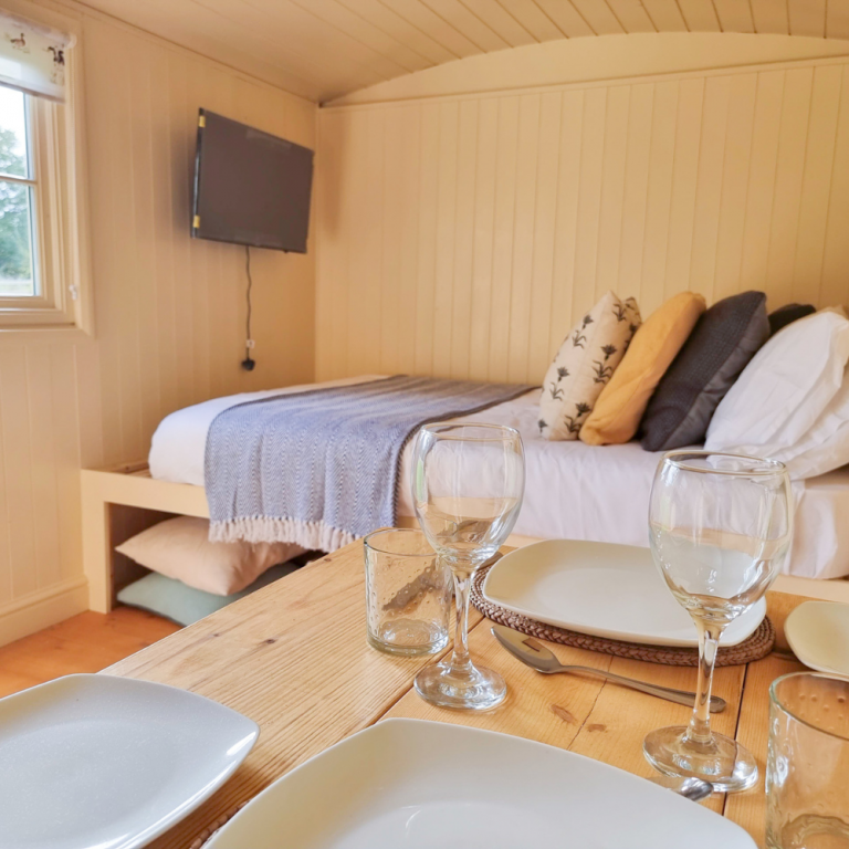 ShepherdsHutwithDoubleSizeBedframeandwallmountedTV 768x768